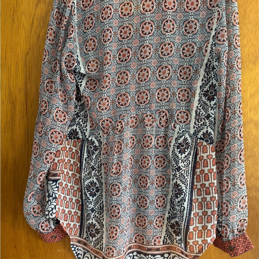 American Rag Red and Blue Patterned Blouse - Picture 3 of 3
